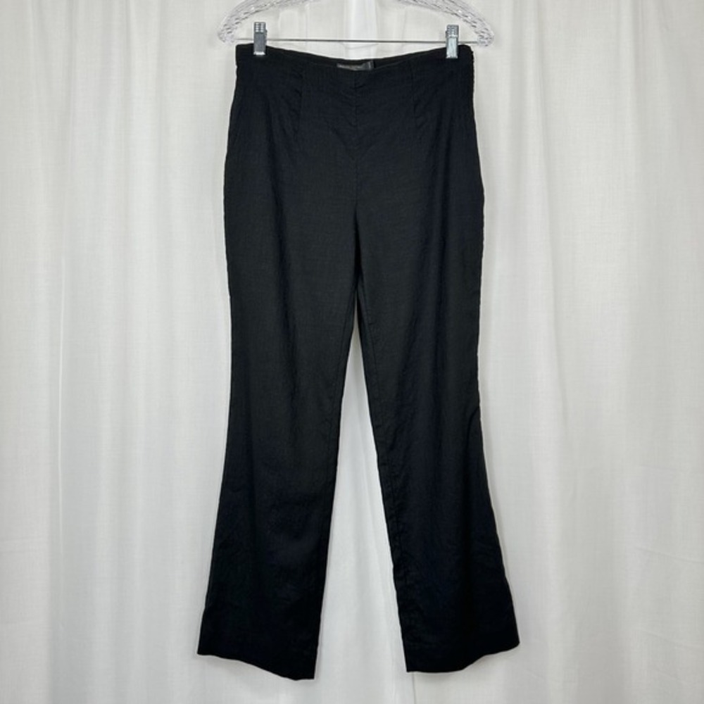 VTG  Banana Republic Lindsey‎ Stretch Linen Blend Pants  4P Minimalist Y2K Black